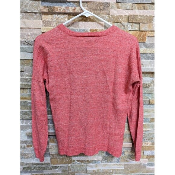 J. Crew Lightweight Wool/Linen Blend Coral Sweater V-Neck Women's Size Medium - Picture 2 of 5